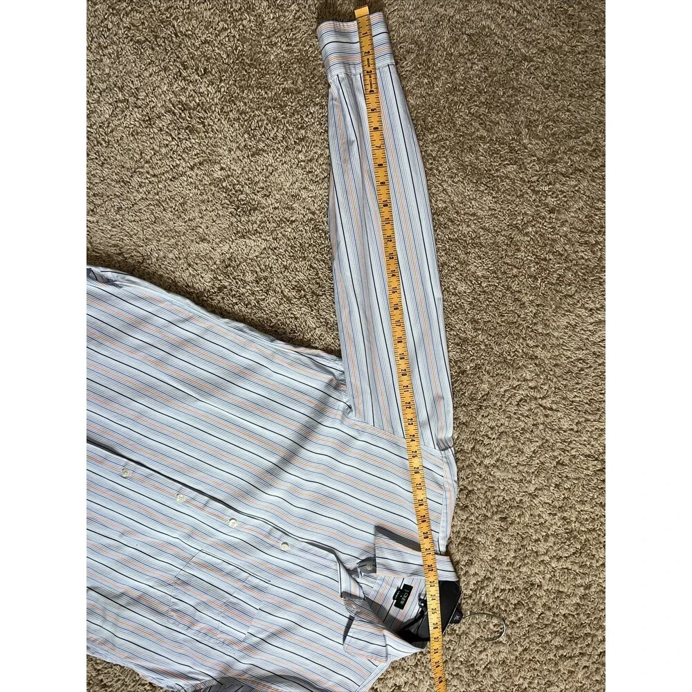 J Crew Dress Shirt Mens L 1(16-16.5”) 80's 2 Ply Multicolor Pin Striped